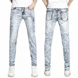 2023 Men's Variety Skinny Jeans Gray/Blue Denim Jeans Brand Fi Men Pencil Pants Slim Jeans Men Skinny LG Z0VA#