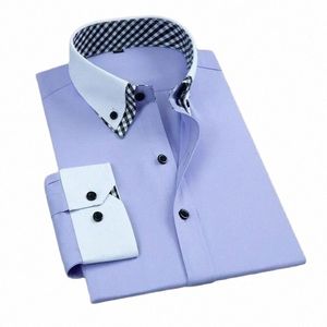 Beste Qualität Herren Lg Sleeve Dr Shirt N Ir Fi Double Layer Busin Formal Regular Fit Büro Camisa Social Shirts y1P5 #