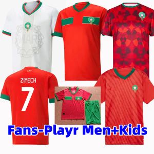 22 23 Marockanska fotbollströjor Hakimi Maillot Marocain Ziyech en-Nesyri Football Shirts Men Kids Kit Harit Saiss Idrissi Boufal Jersey Maroc National Football Jersey