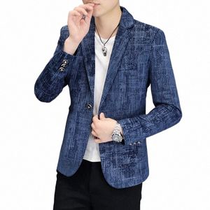 2024-nuovi uomini Gentleman Blazer Slim Fit casual da sposa stile britannico Ruffian bello Busin lavoro Persality Fi Suit t308 #