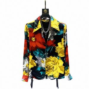 pfhq 2023 Summer New Fi Casual Printing Shirts For Men Turn-down Collar Lg Sleeve Loose Men's Blouse Clothing 21F4054 W94p#