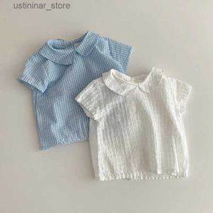 T-shirts 2023 Summer New Baby Short Sleeve T Shirt Thin Cotton Sweet Girls Solid T Shirts Infant Casual Bottoming Tops Baby Boy T Shirt24328