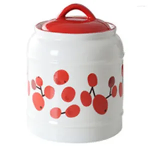 Storage Bottles Ceramic Airtight Jar With Lid Large-Capacity Household Portable Snack Tea Sugar Bowl Grain