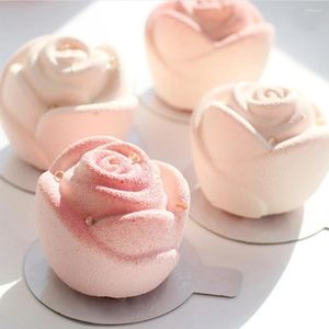 Baking Moulds 6 Holes 3D Rose Silicone Cake Mold Soap Flower Mousse Dessert Chiffon For Valentine's Day Pastry Kitchen Accessories