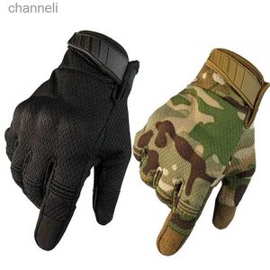 Taktiska handskar full finger taktiska näthandskar utomhus sportträning bergsbestigning slitsträckt non-slip anti-fallande ridning yq240328