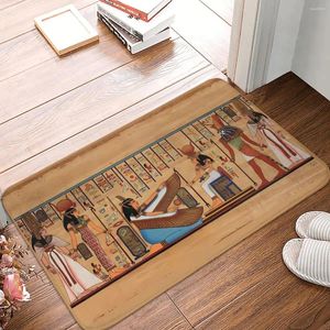 Bath Mats Ancient Egypt Mat Retro Bathroom Carpet For Shower Home Entrance Washable Protective Floor Anti-Slip Design Toilet Pad