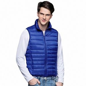 2022 New Men Autumn Winter Waistcoat Coat 90% White Duck Down Vest Portable Ultra Light Sleevel Jacket m7R2#