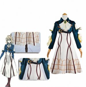Violet Evergarden Cosplay Costume Anime Violet Evergarden Wig Princ Maid Dr Shoes Outfits For Halen Carnival Party K8A2#