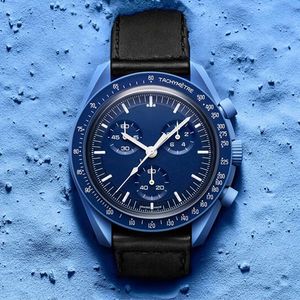Bioceramic Planet Moon Men Watches Full Function Quarz Chronograph Designer Mission to Mercury 42mm Luxury Watch 2024 Wristwatches Moonswatch