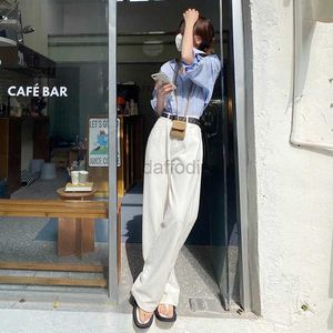 Women's Jeans Womens High Waisted Jeans Straight Pants Loose Casual X-Length White Spring Summer 24328