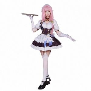 Elysia Cosplay Game Hkai Impact 3rd Elysia Cosplay Costume Wig Maid dr Full Set Outfits for Women Halen Party Clothes X8RW＃