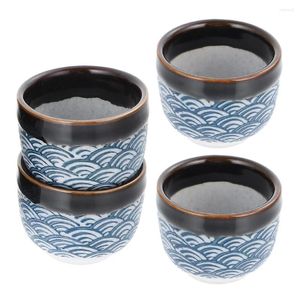 Weingläser, 4-teiliges Glasgeschirr-Set, japanische Keramiktassen, Sake-Becher-Set, traditionelle Saki-Keramik, glasierte Teetassen, Reis, Espresso