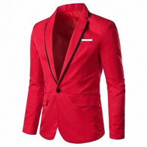 man Party Dres Leather Dr Coats Suits Blazer Clothing Men's Solid Color Suit Coat Mens Blazers M6Ti#