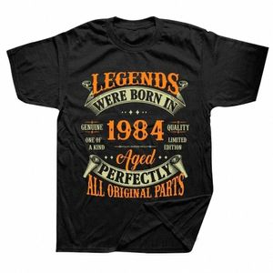 men Women Birthday Anniversary T-shirts 1984 40th 40 Years Old Limited Editi Vintage Cott T Shirt Gift Short Sleeve Tee Tops V0Tw#