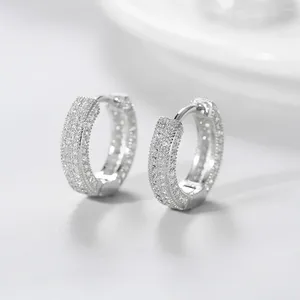 Hoop Earrings Iced Out For Women Hip Hop Men Jewelry Tiny Zircon Fashion Luxury Wholesale 2024 Trend Gift OHE033