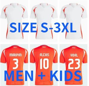 24 25 Maglie da calcio al cile cileno 2024 2025 Versione dei fan Vidal Alexis Sanchez Felipe Medel Erick E.Vargas Men Kids Football Shirts Salas Zamorano Sierra