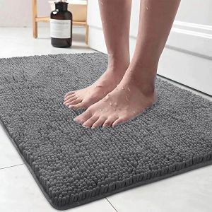 Combs Thicken Chenille Bathroom Anti Slip Bath Mat with Super Water Absorbent Bathroom Rug Entrance Corridor Foot Mats Carpet