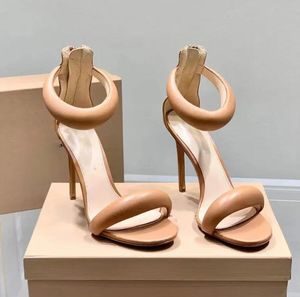 Lady sandal bride high heels gianvito&rossi bijoux 105mm leather sandals fashion strap heeled Rear zipper footwear 35-43Box