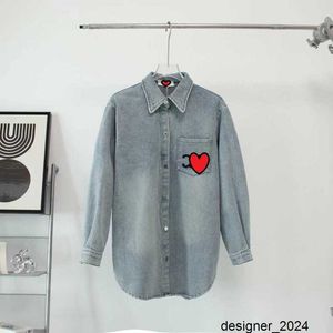 Designer Richtige Version von CE gestickten Briefe für männliche und weibliche Prominente und Internet -Prominente Die gleiche trendige Marke Denim Shirt Jacke ist locker und CAS