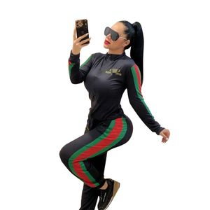 Womens Two Piece Pants Sweatsuits Casual Print Set Zip Jacket And Tracksuits Ship Drop Delivery Apparel Clothing Sets Otgzx