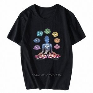 men T-Shirt Fr Yoga Buddha Chakra Meditati India Chakra Print WoMen Cott O-neck Tshirt Hip Hop Tees Streetwear Harajuku 00GB#