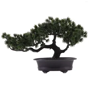 Dekorativa blommor Bonsai Tree Simulated Fake Desk Decorations Display Pot Artificial Plants For Home Inomhus Faux Potted