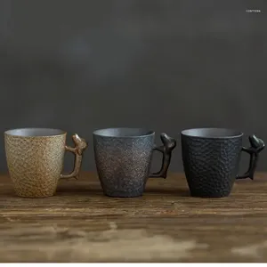 Tassen Untertassen Vintage Ofen Teetasse mit Griff japanische Keramik Teegeschirr Trinkgeschirr Retro kleine Schüssel für Heimdekoration