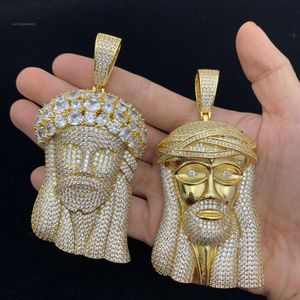 14K Gold Plated 3D Design Lab Diamonds Xxl Large Hip Hop Iced Out Jesus Pendant