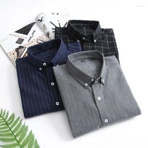 Men's Casual Shirts Shirt Long Sleeve Striped Plaid Brushed Regular Slim-fit Social Formal Fashion Comfortable