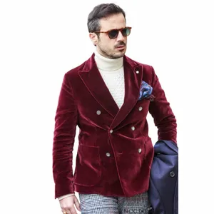 Herrenanzugjacke Veet Zweireiher Casual Slim Fit Hochzeit Trauzeugen Casual Mann Blazer für Männer Luxus Abend Dr Male H1Ox #