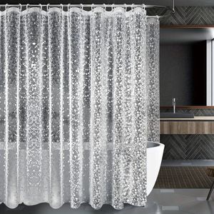 Clear Pebble Shower Curtain Transparent vattentät geometrisk Peva Badgardiner Foder för badrum badkar badtäcke modern 240328