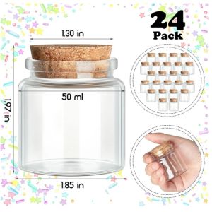 Gläser 12 teile/los Kapazität 50 ml Glasflaschen Mit Korken Kleine Transparente Mini Leere Glasfläschchen Gläser (50 ml, 47 x 50 x 33 mm)