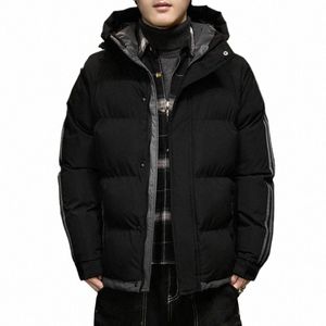 hip Hop Color Blocking Parkas Men Trend Baggy Hood Coat Winter Oversize Windbreaker Street Harajuku Warm Padded Jacket Hipster S1ik#