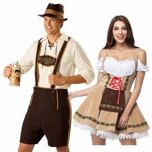 Traditial Couples Oktoberfest Costume Parade Tavern Bartender Waitr Outfit Cosplay Carnival Halen Fancy Party Dr 59BA#