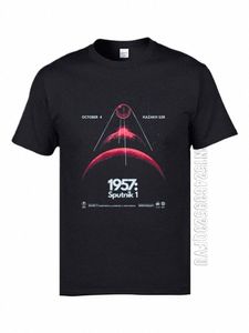 Soviet Sput Artificial Satellite Space T Shirts Father Tee Shirts 2019 Nyaste 100% Cott Fabric Men Top T-shirts Anpassade Y8HR#