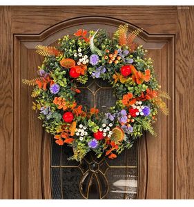 装飾的な花人工花輪ユーカリの花輪のドア