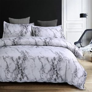 Marmor mönster sängkläder set polyester sängkläder täckning set 3 st tvilling dubbel drottning quilt täcker säng linne duvet täckning inget ark ingen fill221o