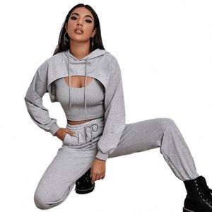 3 peças conjunto feminino outono primavera hoodie confortável colete gnt calças lenta execução três ternos esportes conjunto dropship hjy8679 m2N4 #