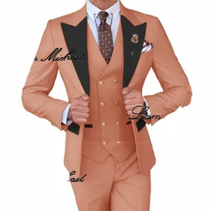 Coral 2024 Men's Suit 3-Piece Formal Wedding Tuxedo Groom Anpassad XS-5XL kostym Elegant Party Dr For Men Y81m#