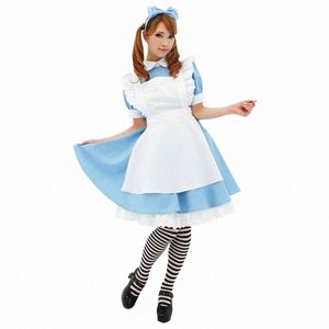 Super słodka Alice w Wderland Cosplay Costume Lolita Dr Maid Apr Fantasia Carnival Halen For Women P2CU#