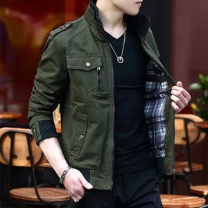 Men's Leather Faux Leather Mens Jacket Korean Version Trend Standing Collar Spring and Autumn Season Thickened Denim Workwear Pure Cotton Coat Top Clothes 240330