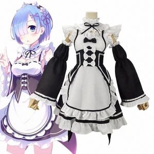 re Zero Kara Hajimeru Isekai Seikatsu Rem Ram Cosplay para mulheres Anime Maid Outfit Jogo Animati Roleplay Cos Clothing H1FH #