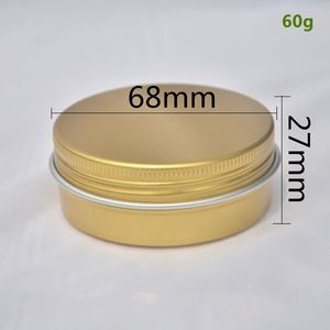 2 oz/60ml Round Aluminum Tin Metal Container Bottles Storage Jar Screw Lid Box Gold Empty Cosmetic Cream Lip Balm Jar Pot Case