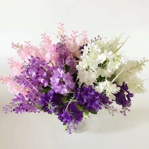 Dekorativa blommor falska hyacint lavendel 5 gafflar huvuden simulerade heminredning festbord bröllop romantisk bonquet vårviolet