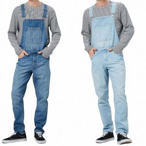 Outono novo fi denim jeans hip hop masculino casual oversize macacão vintage calças masculinas de uma peça bib cinta jeans t2gm #