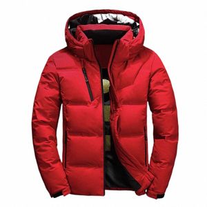 Homens jaqueta casaco inverno quente casual outono gola puffer chapéu grosso pato branco parka masculino jaqueta de inverno com capuz j2Qe #