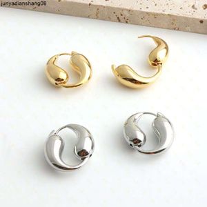 Gold Silver Hoop Earrings for Women Geometric Shape of Water Droplets Stud Earrings Ladies Stainless Steel Earring Jewelry Accessories