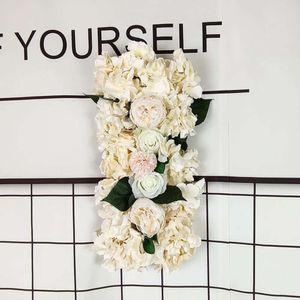 Linha 55*27cm casamento artificial hortênsia flor arco fundo decoração floral parede festa guia de estrada flores t palco layout s