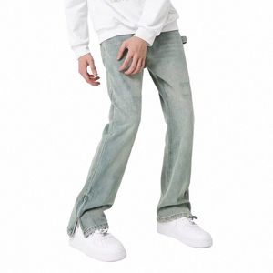 2023 Korean Fi Bagy New Jeans KPOP Y2KパンツメンズアンクルジッパーウェッドブルーカジュアルデニムズボンPANTALES HOMBRE B6CF＃