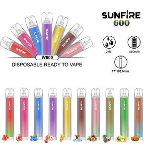 Original Sunfire Crystal 600 700 800 Puffs E Cigarette 2% Vapes Disposable Prefilled 2ml Pods Carts Not Rechargeable 550mAh Battery Pen Device Puff 800 700 600 OEM Vape